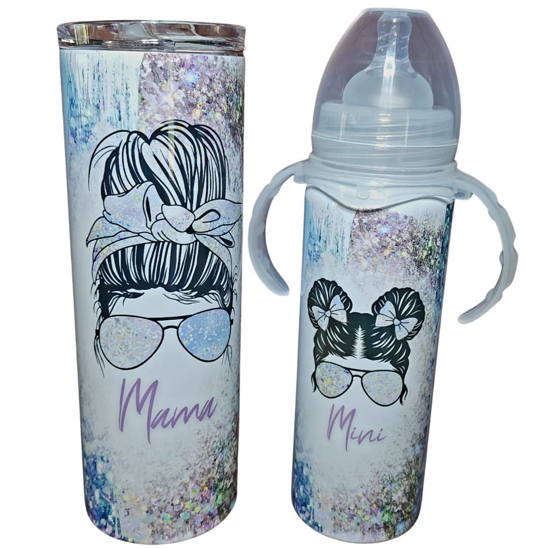 Mama & Mini Tumbler and Baby Bottle Set