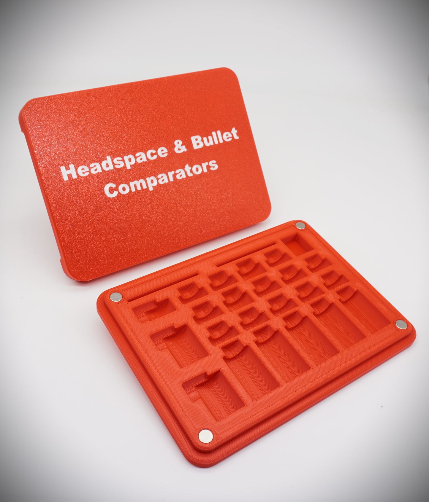 Hornady Bullet Headspace Comparator Anvil Storage Case Magnetic Lid Organizer LG