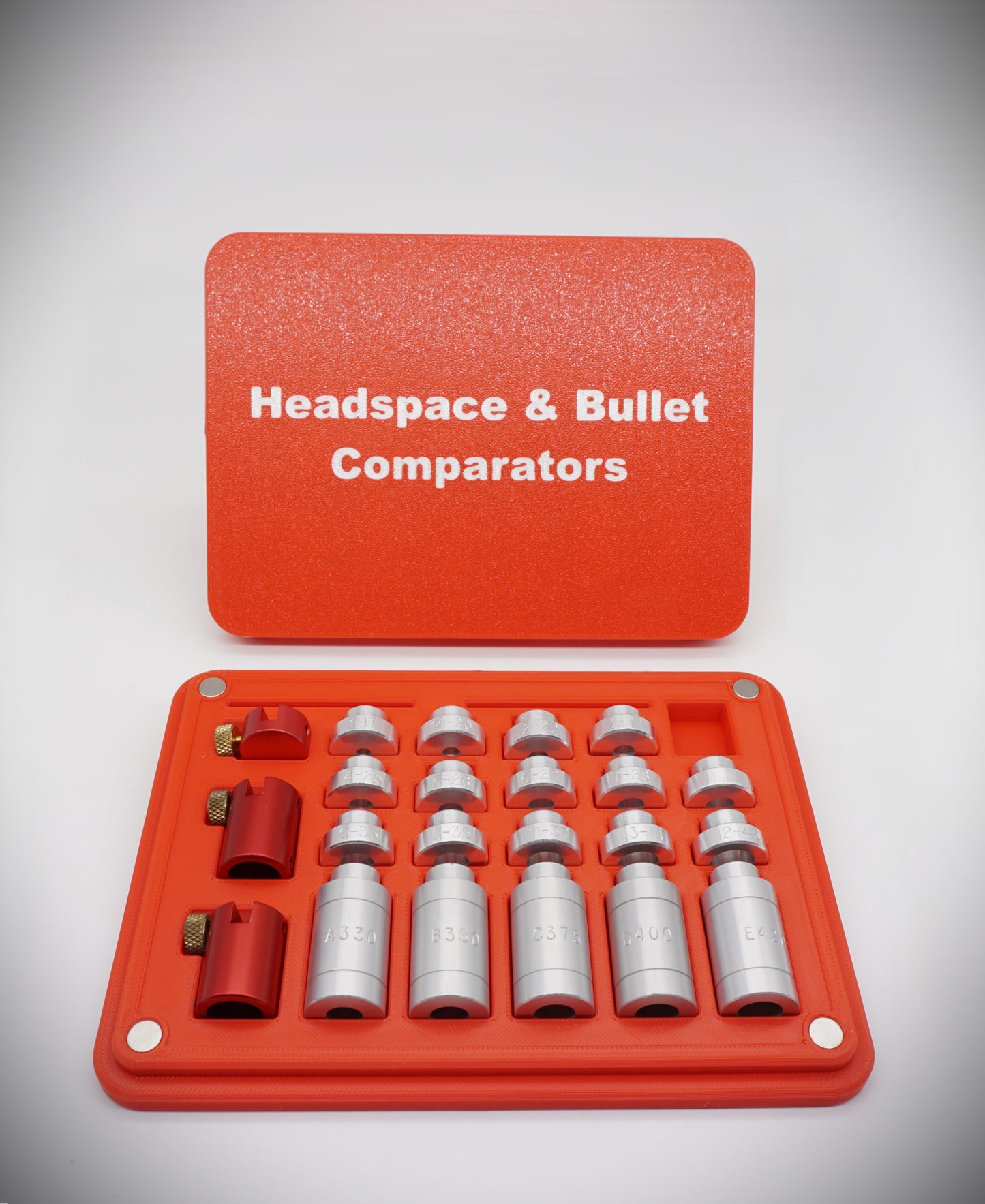 Hornady Bullet Headspace Comparator Anvil Storage Case Magnetic Lid Organizer LG