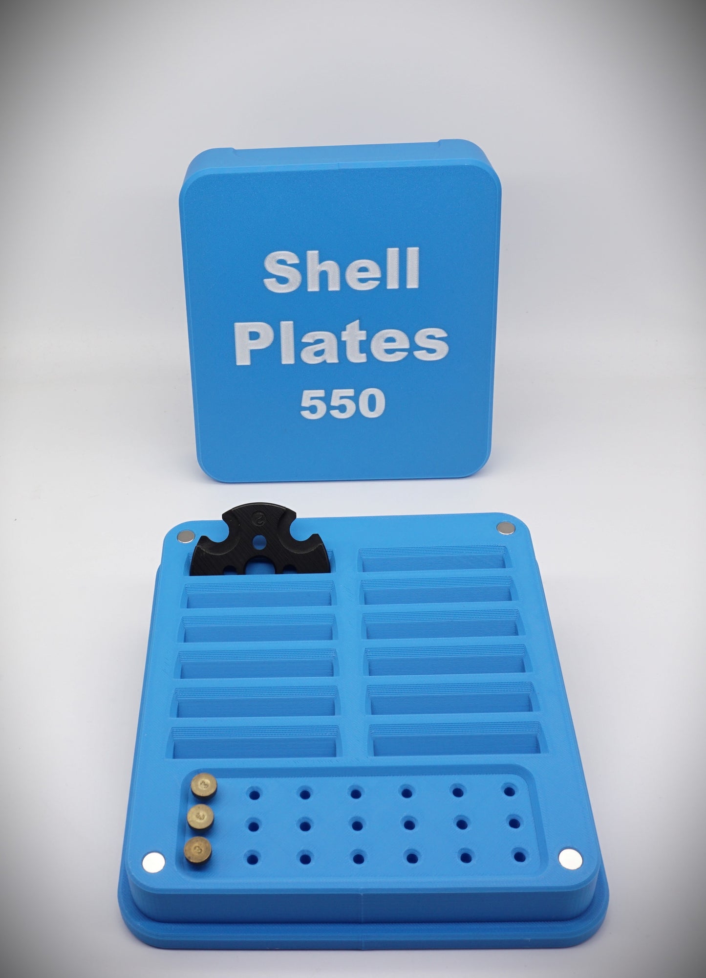 Dillon RL550 Shell Plate & Locator Pin Storage Case with Magnetic Lid RMD3D
