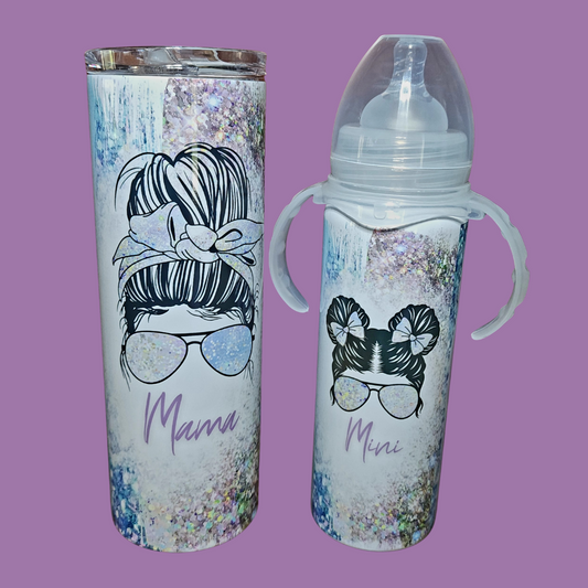 Mama & Mini Tumbler and Baby Bottle Set