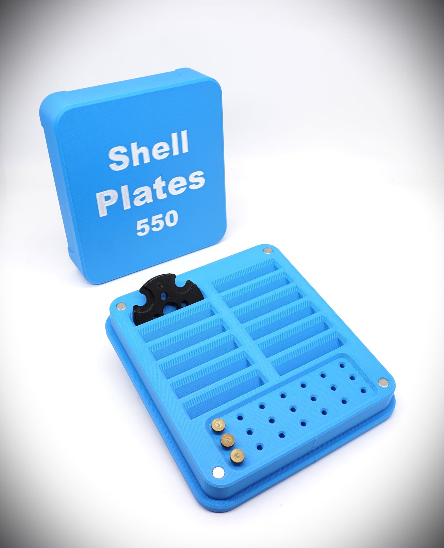 Dillon RL550 Shell Plate & Locator Pin Storage Case with Magnetic Lid RMD3D