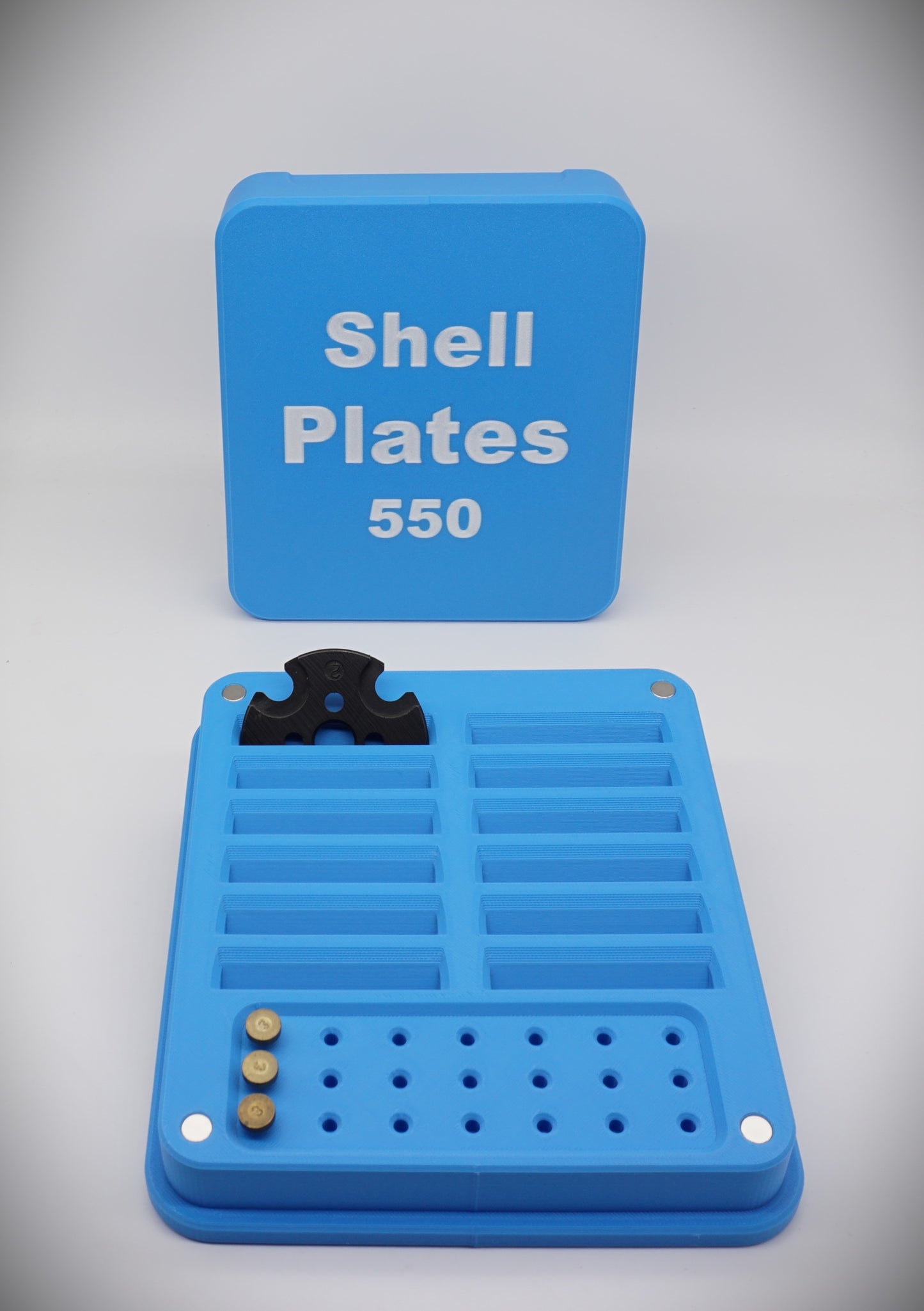 Dillon RL550 Shell Plate & Locator Pin Storage Case with Magnetic Lid RMD3D