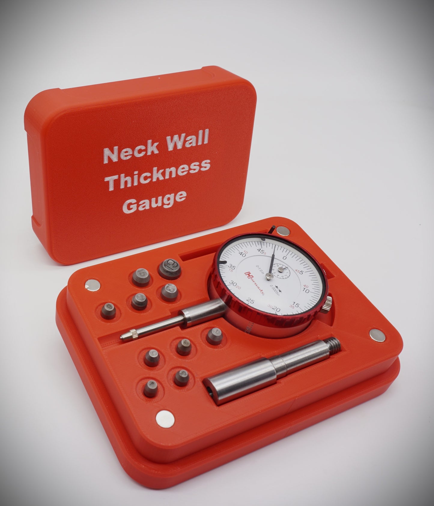 Hornady 041223 Neck Wall Thickness Gauge Kit Storage Case Magnetic Lid