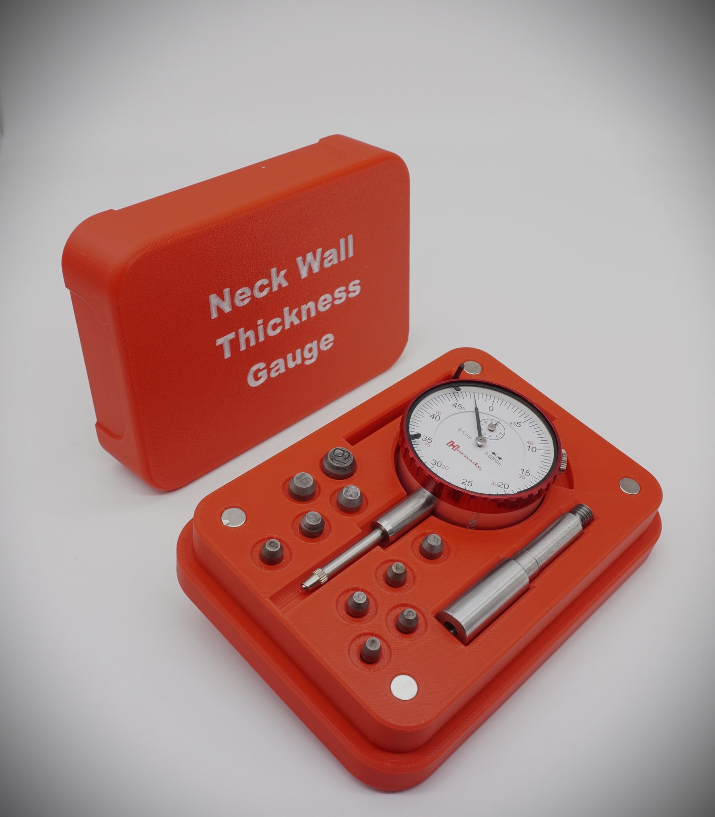 Hornady 041223 Neck Wall Thickness Gauge Kit Storage Case Magnetic Lid