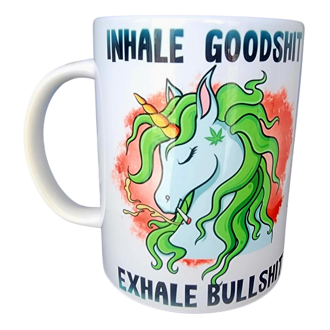 Inhale good shit exhale bullshit . 15oz Ceramic Mug