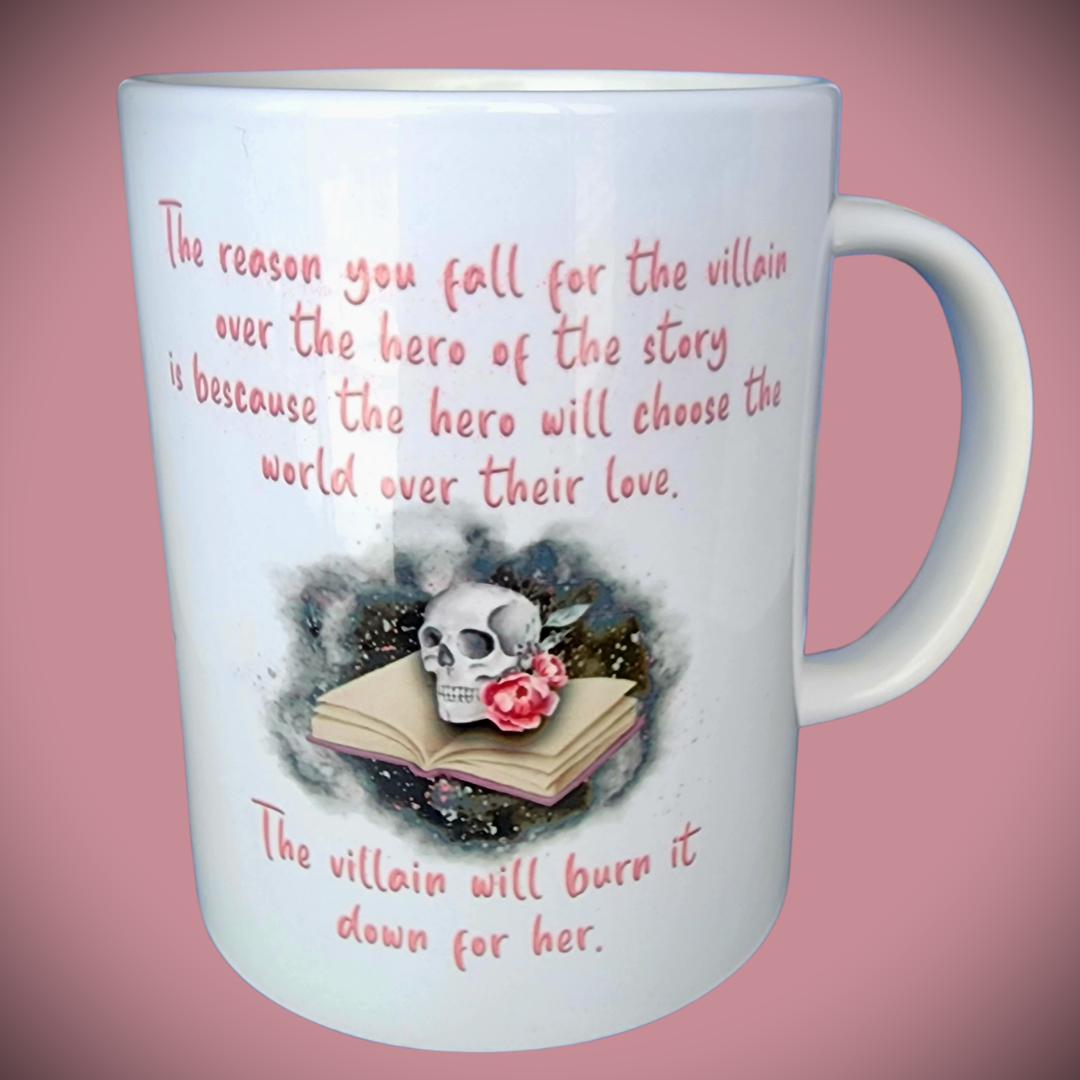 The reason you fall for the villain . 15oz Ceramic Mug